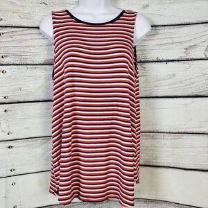 Old Navy Luxe Red White Blue Stripe Sleeveless Tank Top Women’s Medium